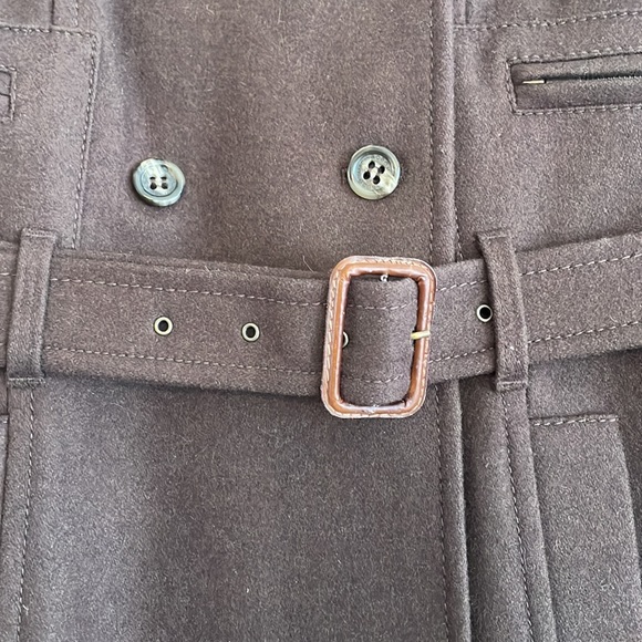 BCBG Max Azria Brown Military Style Wool Coat size M - Picture 6 of 14